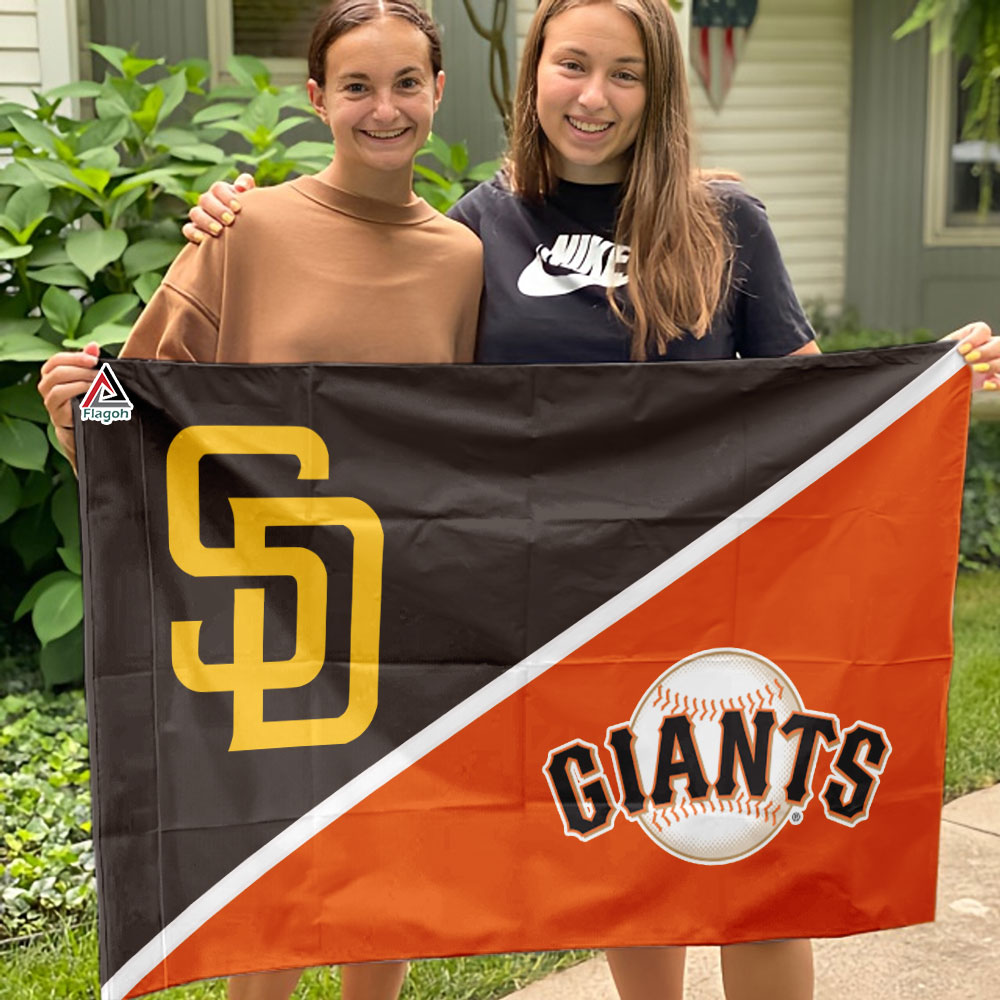 Padres vs Giants House Divided Flag, MLB House Divided Flag - Image 4