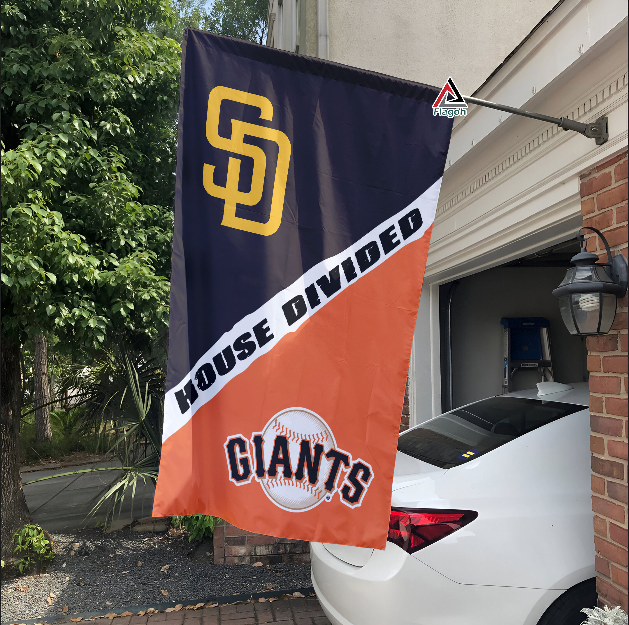 Padres vs Giants House Divided Flag, MLB House Divided Flag - Image 3