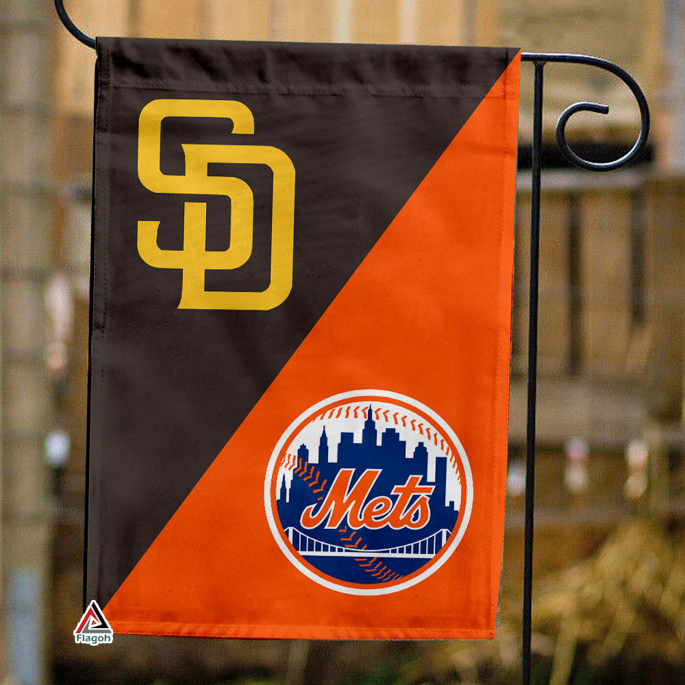 Padres vs Mets House Divided Flag, MLB House Divided Flag