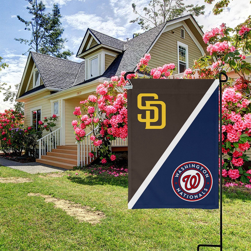 Padres vs Nationals House Divided Flag, MLB House Divided Flag - Image 3