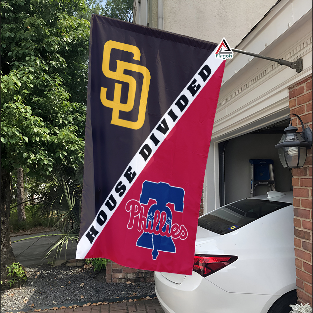 Padres vs Phillies House Divided Flag, MLB House Divided Flag - Image 4