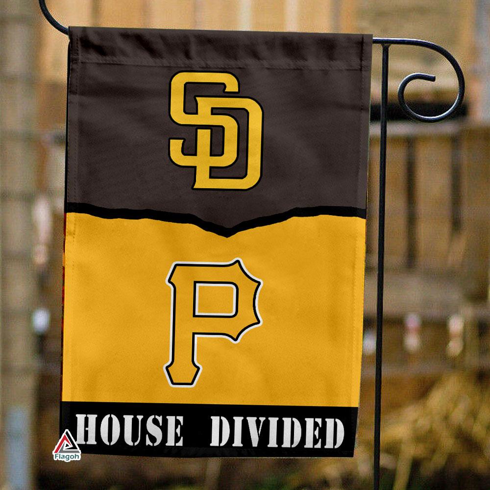 Padres vs Pirates House Divided Flag, MLB House Divided Flag
