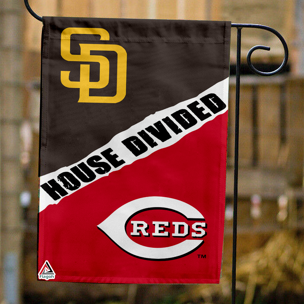 Padres vs Reds House Divided Flag, MLB House Divided Flag