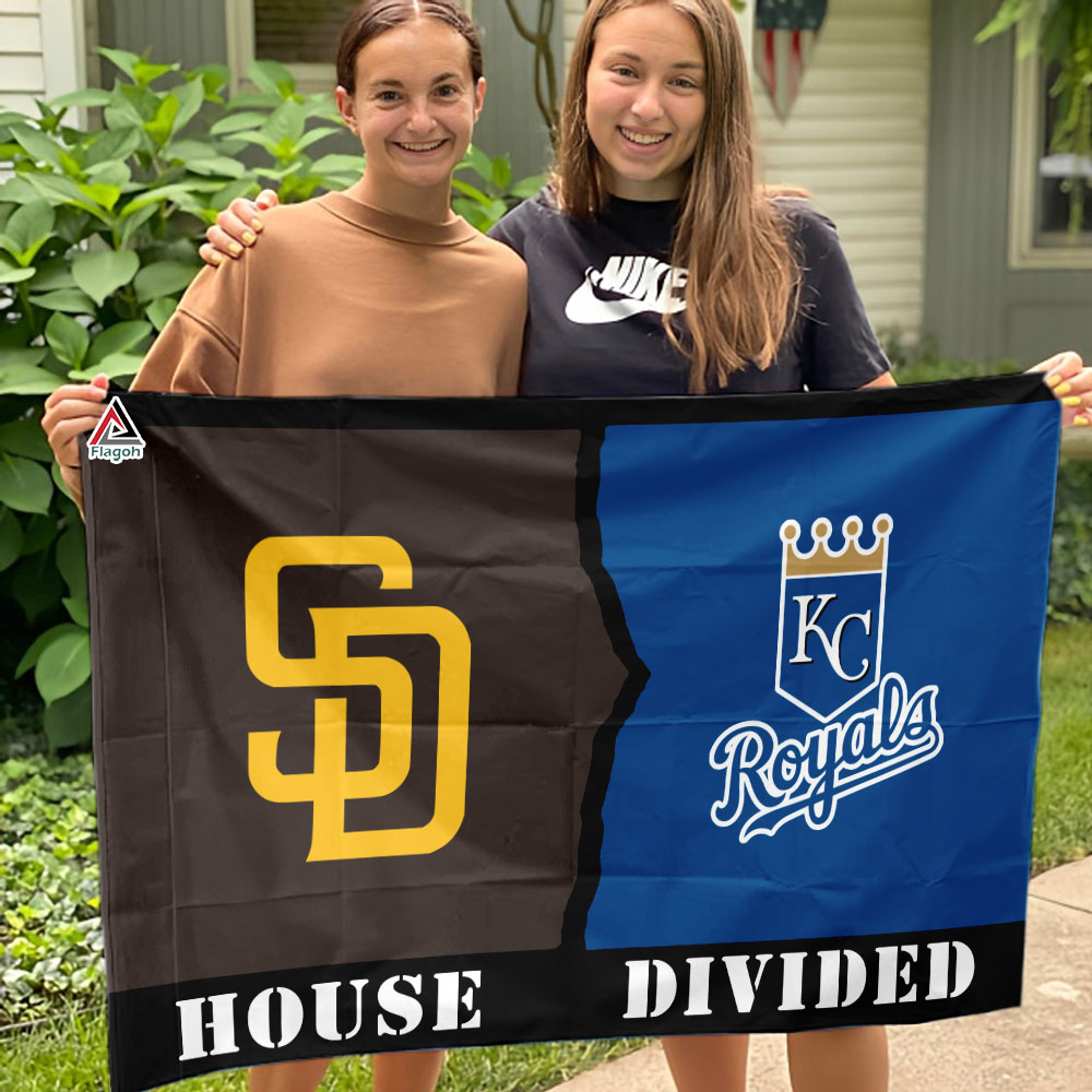 Padres vs Royals House Divided Flag, MLB House Divided Flag - Image 3
