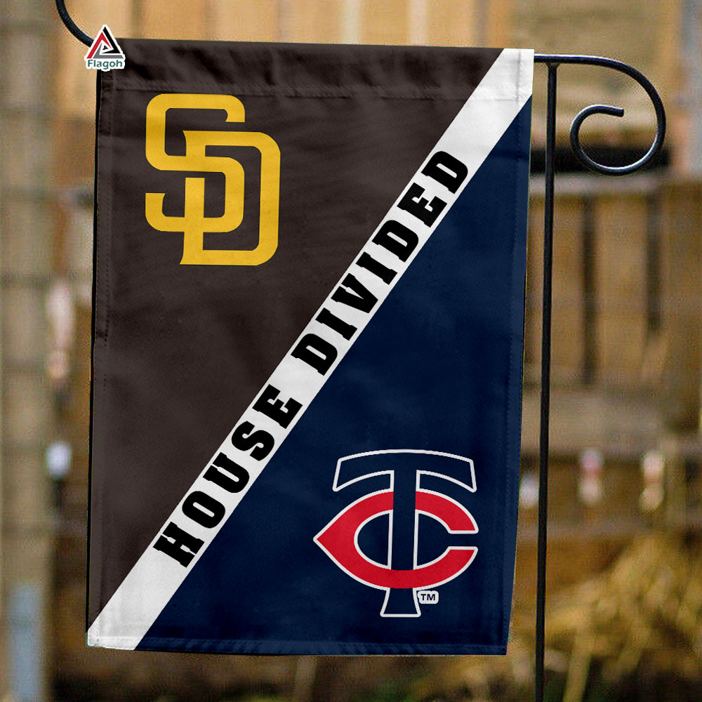 Padres vs Twins House Divided Flag, MLB House Divided Flag