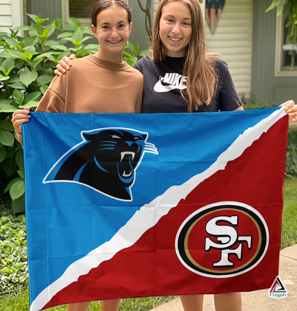 Panthers vs 49ers House Divided Flag, NFL House Divided Flag - Image 3