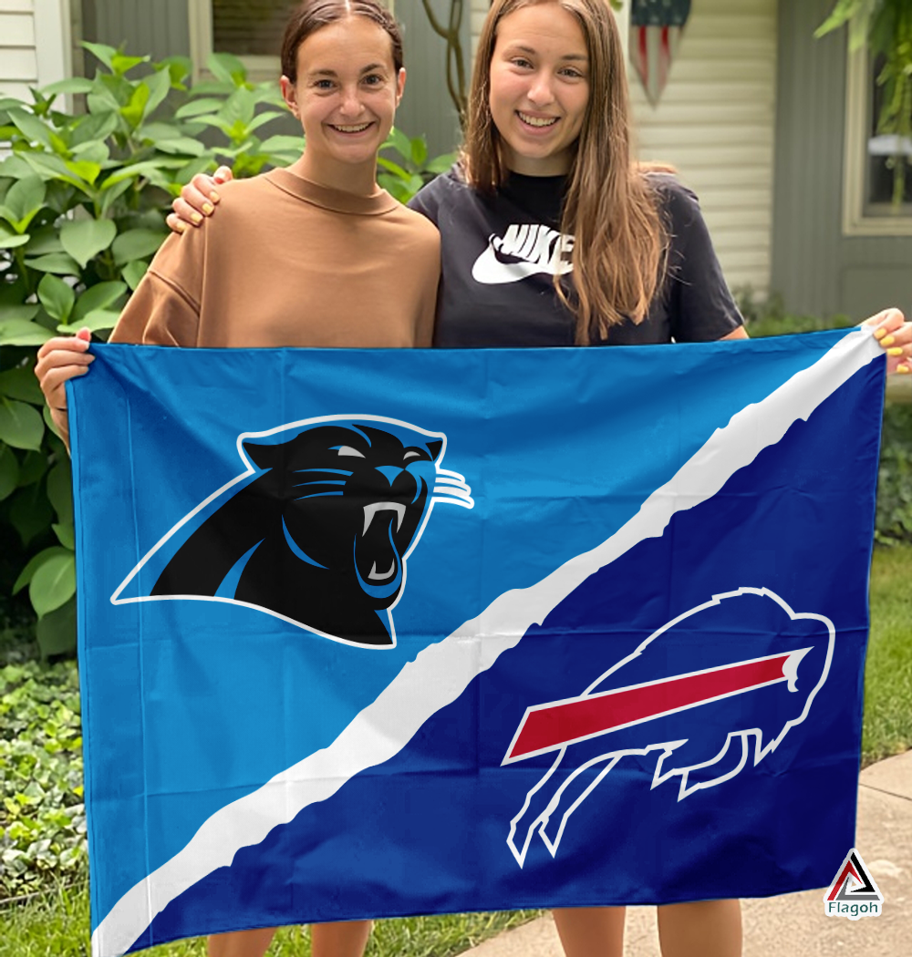Panthers vs Bills House Divided Flag, NFL House Divided Flag - Image 3