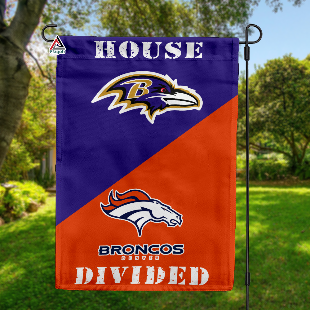 Panthers vs Broncos House Divided Flag, NFL House Divided Flag