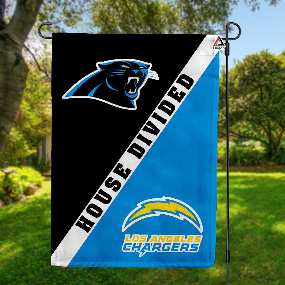 Panthers vs Chargers House Divided Flag, NFL House Divided Flag