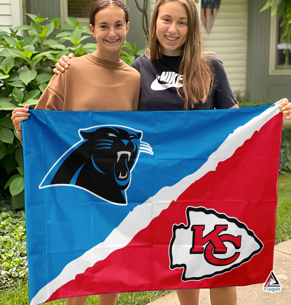 Panthers vs Chiefs House Divided Flag, NFL House Divided Flag - Image 3