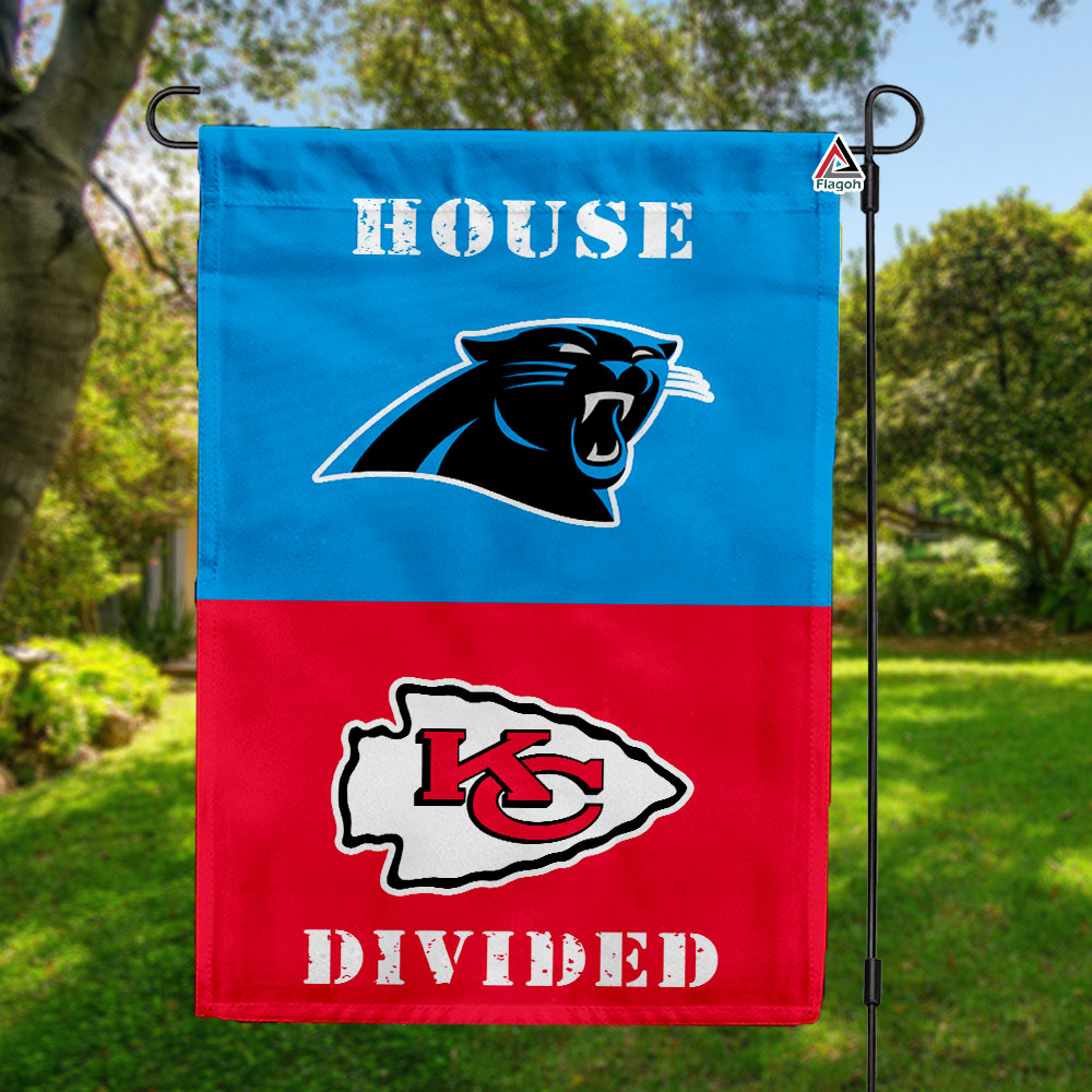Panthers vs Chiefs House Divided Flag, NFL House Divided Flag