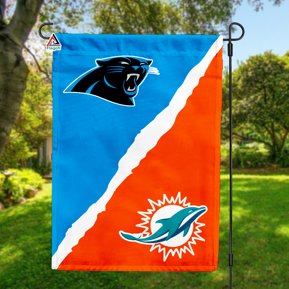 Panthers vs Dolphins House Divided Flag, NFL House Divided Flag