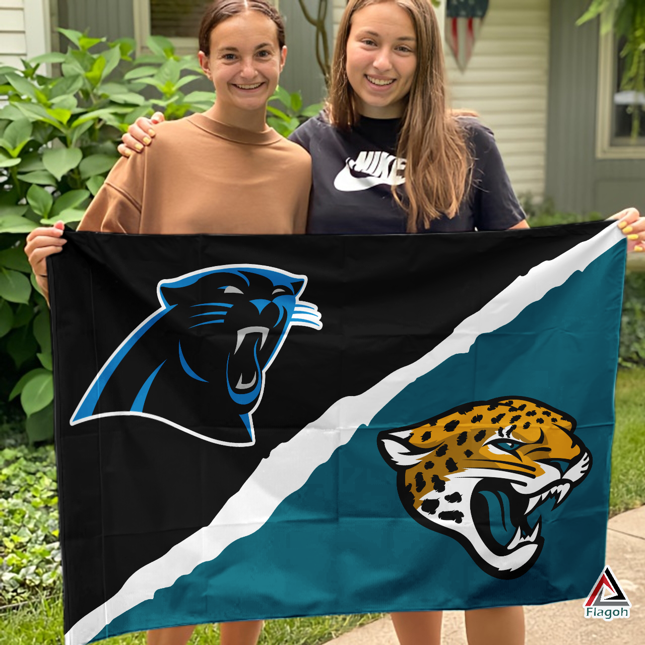 Panthers vs Jaguars House Divided Flag, NFL House Divided Flag - Image 3