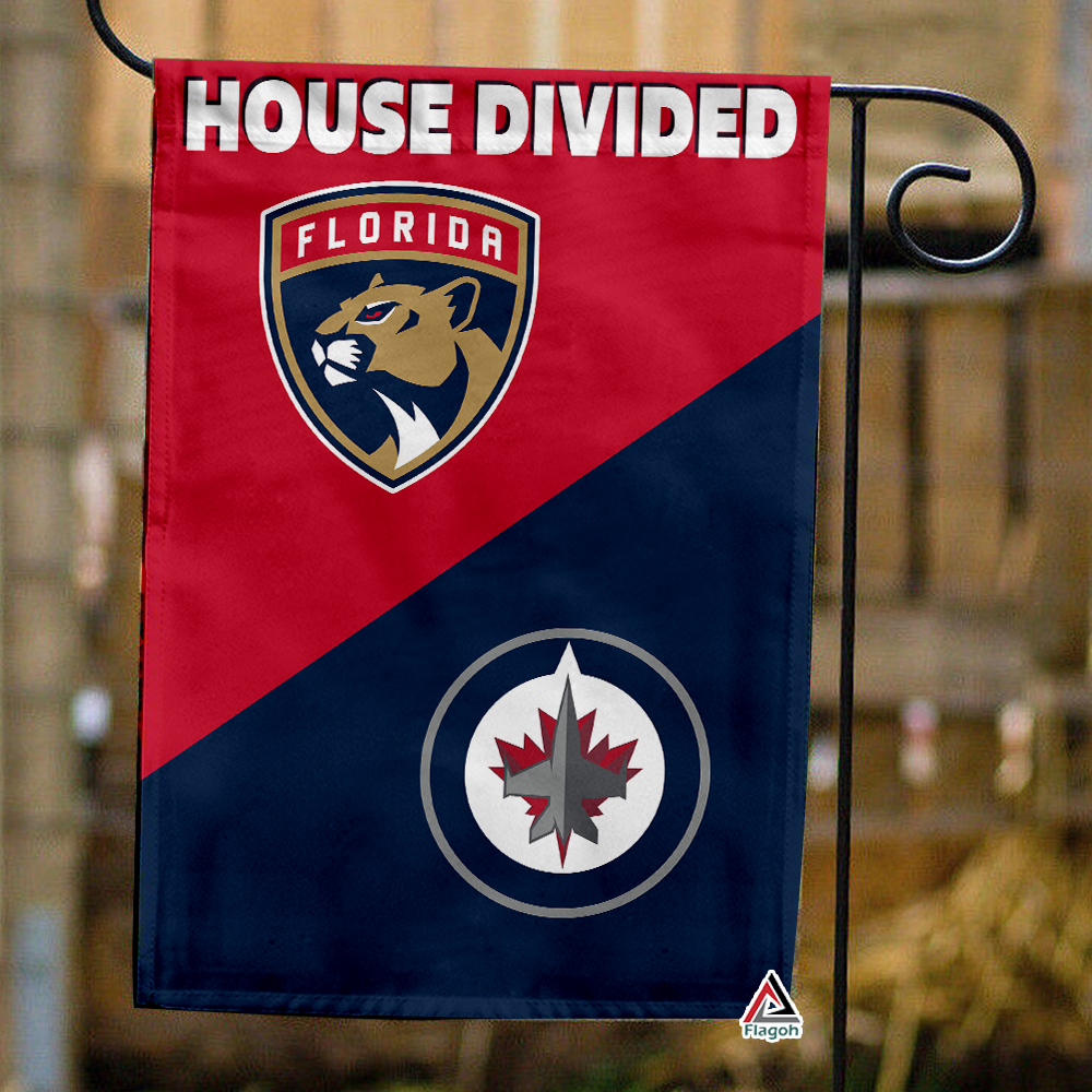 Panthers vs Jets House Divided Flag, NHL House Divided Flag