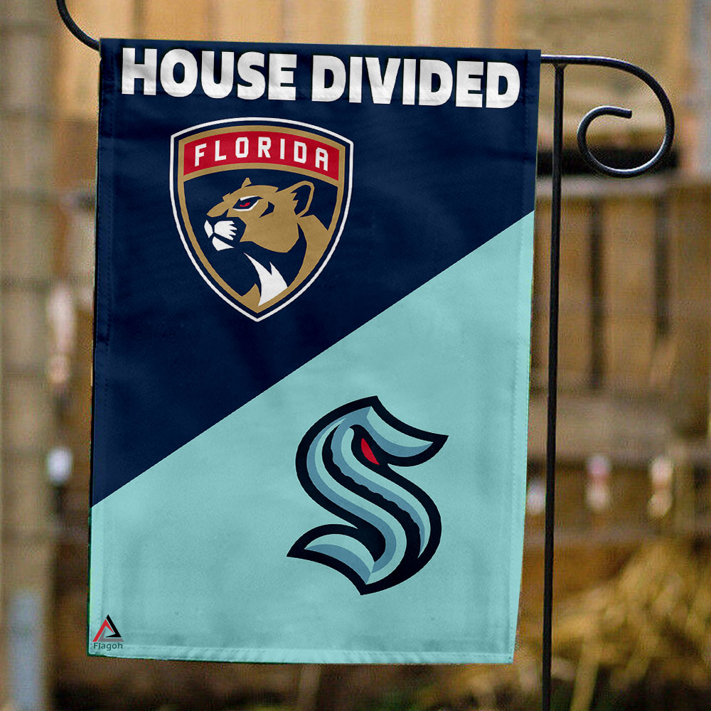 Panthers vs Kraken House Divided Flag, NHL House Divided Flag