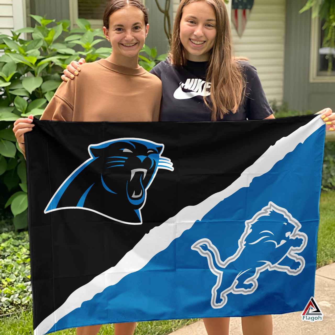 Panthers vs Lions House Divided Flag, NFL House Divided Flag - Image 3