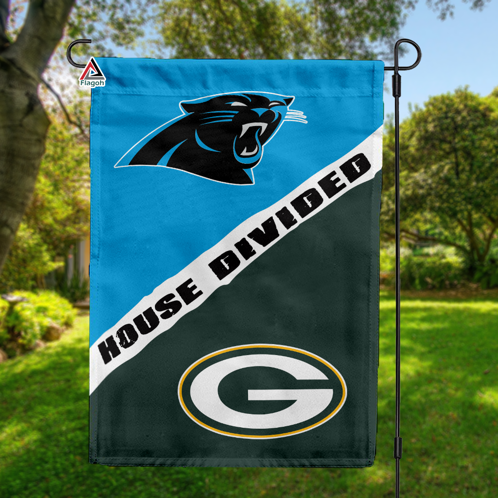 Panthers vs Packers House Divided Flag, NFL House Divided Flag