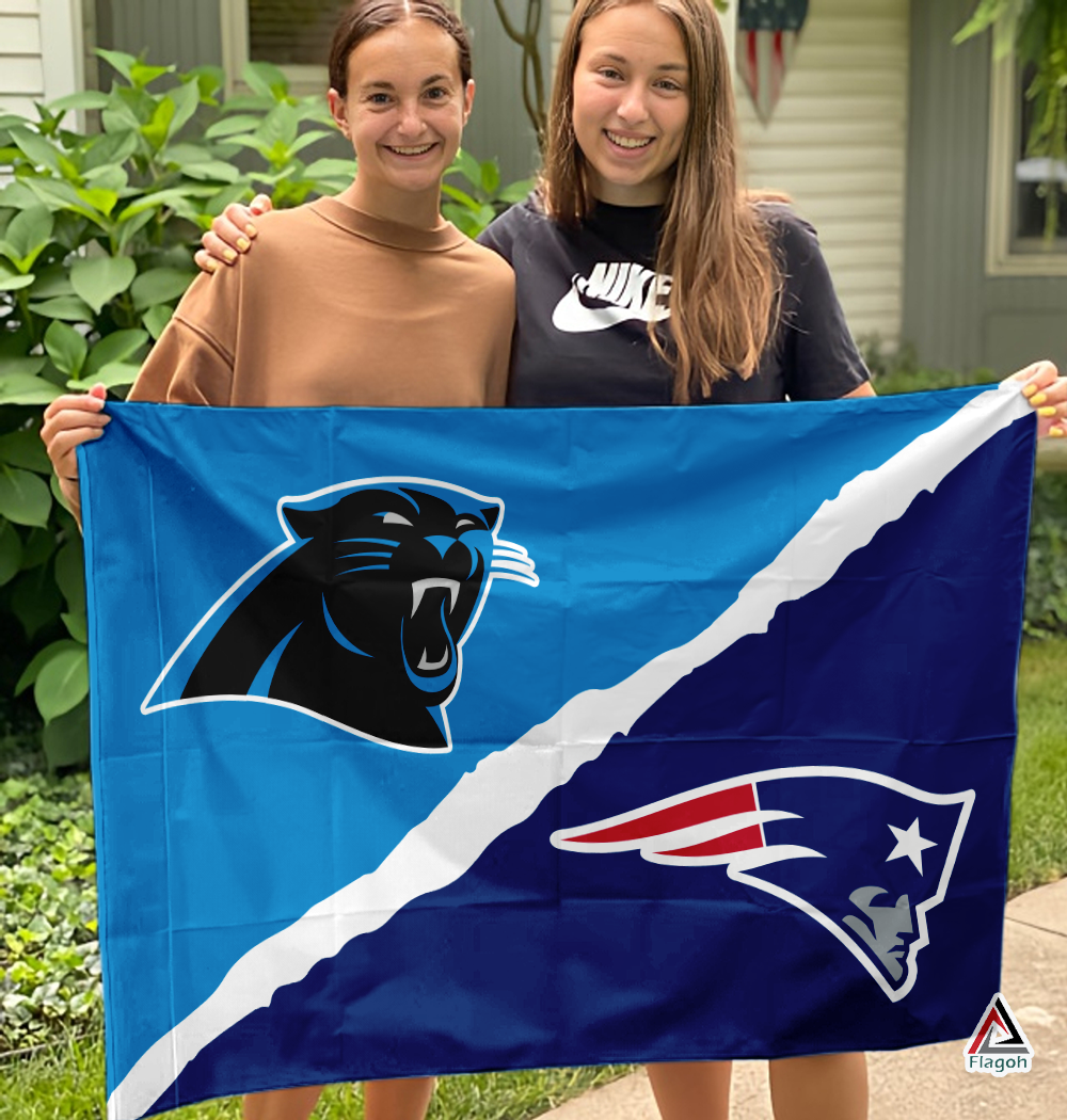 Panthers vs Patriots House Divided Flag, NFL House Divided Flag - Image 3