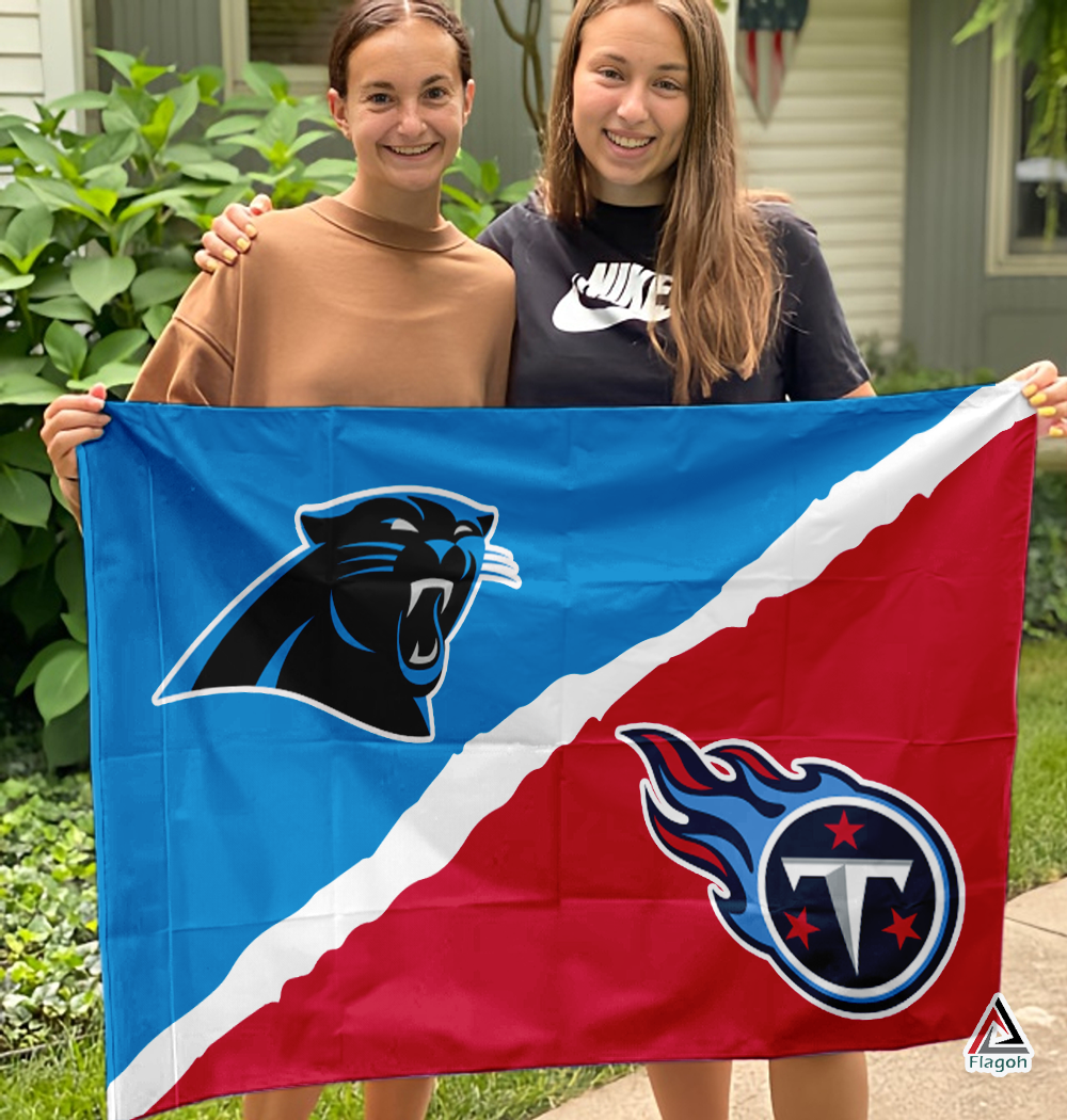 Panthers vs Titans House Divided Flag, NFL House Divided Flag - Image 3