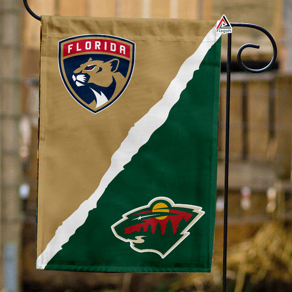 Panthers vs Wild House Divided Flag, NHL House Divided Flag