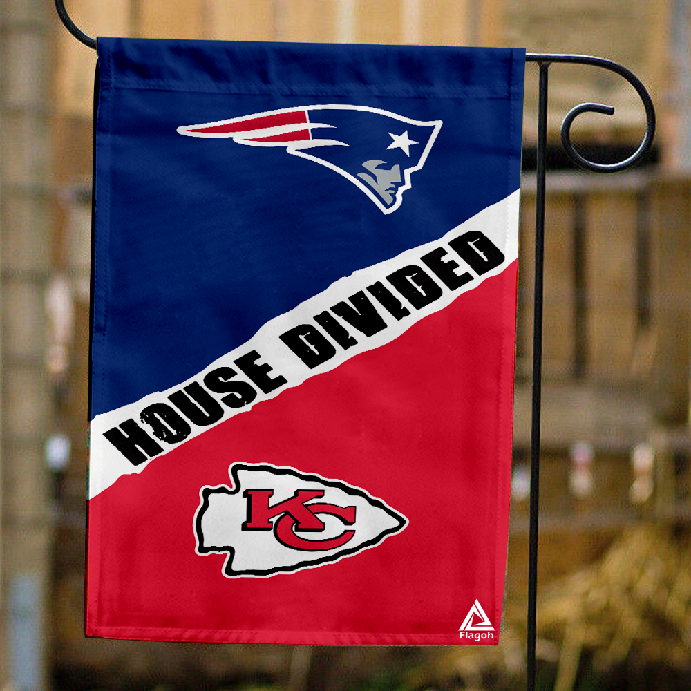 Patriots vs Chiefs House Divided Flag, NFL House Divided Flag