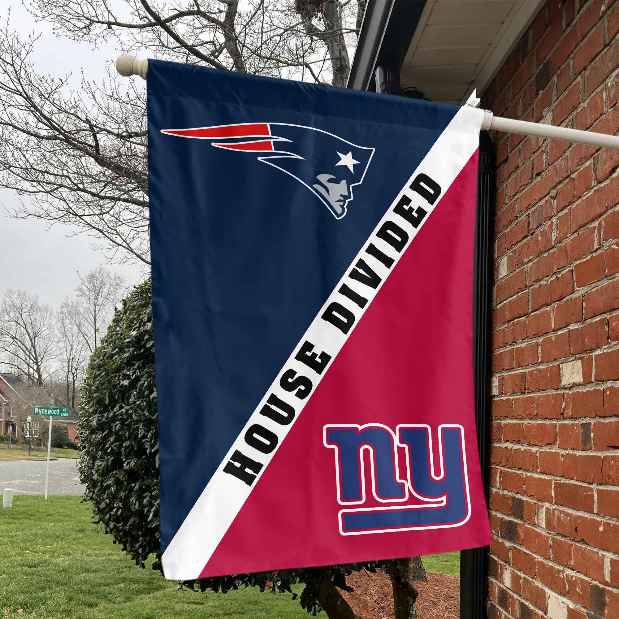 Patriots vs Giants House Divided Flag, NFL House Divided Flag