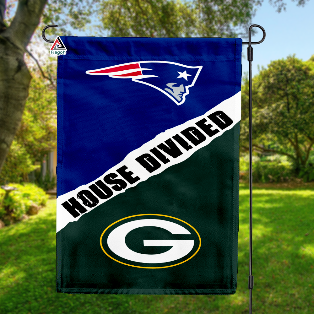 Patriots vs Packers House Divided Flag, NFL House Divided Flag