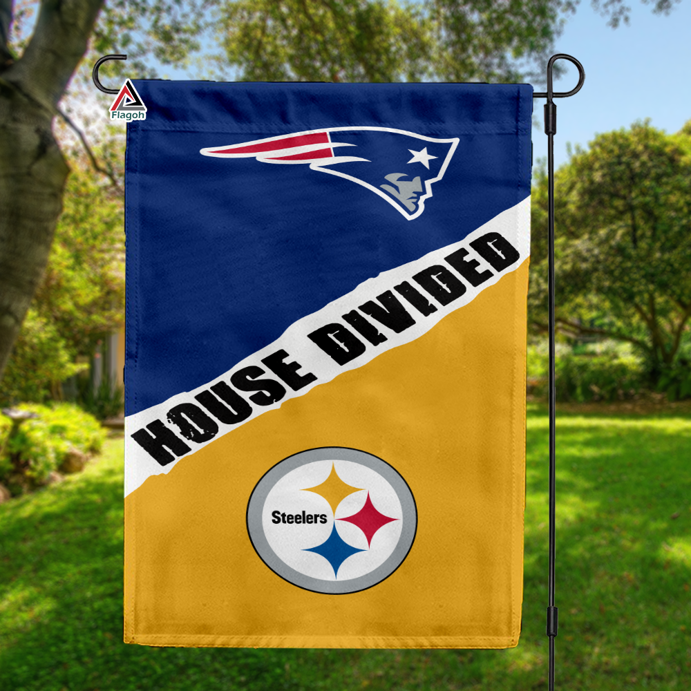 Patriots vs Steelers House Divided Flag, NFL House Divided Flag