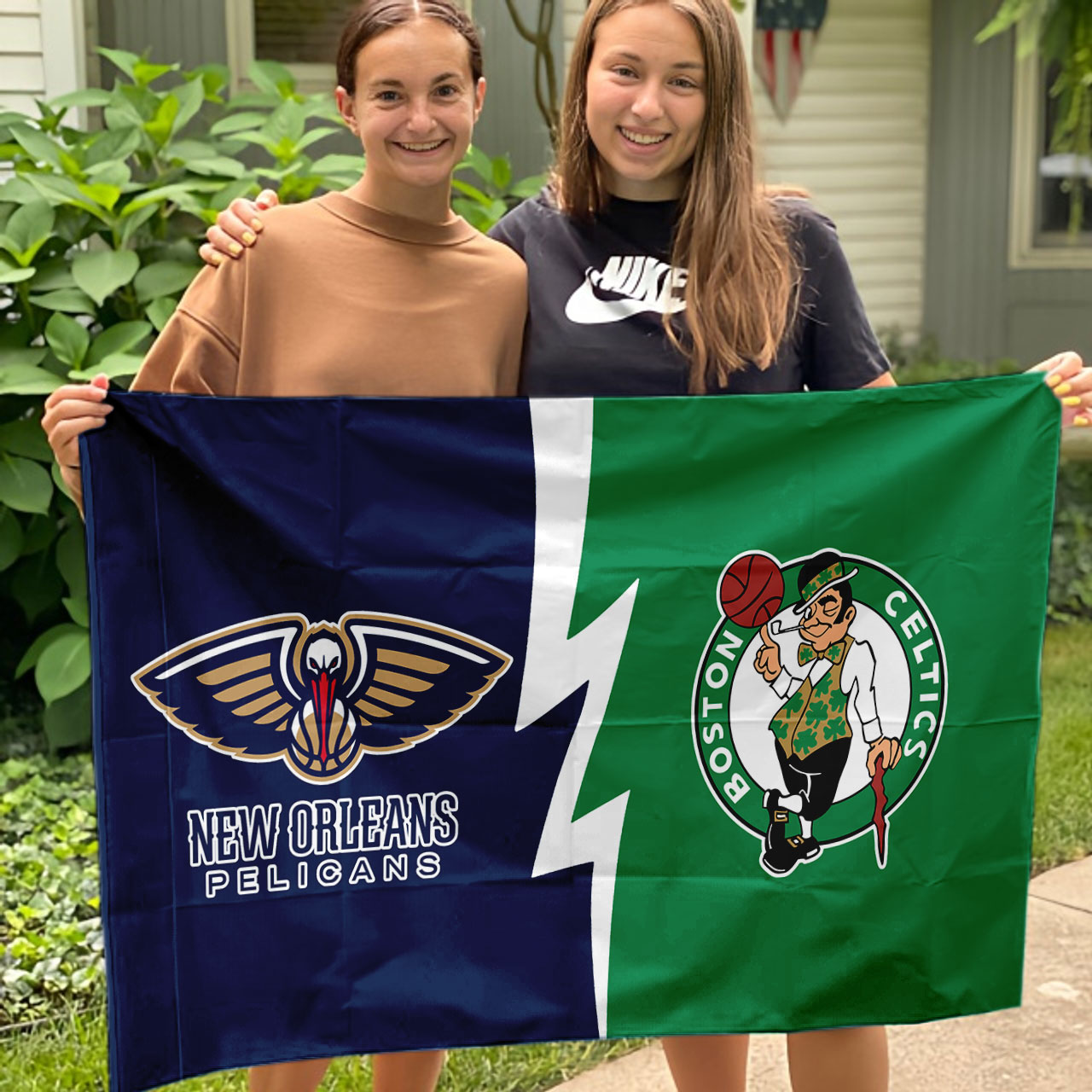 Pelicans vs Celtics House Divided Flag, NBA House Divided Flag - Image 3