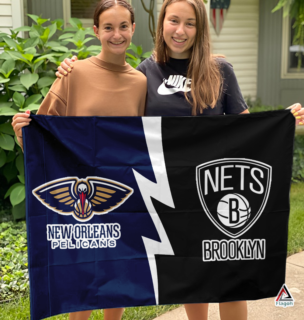Pelicans vs Nets House Divided Flag, NBA House Divided Flag - Image 3