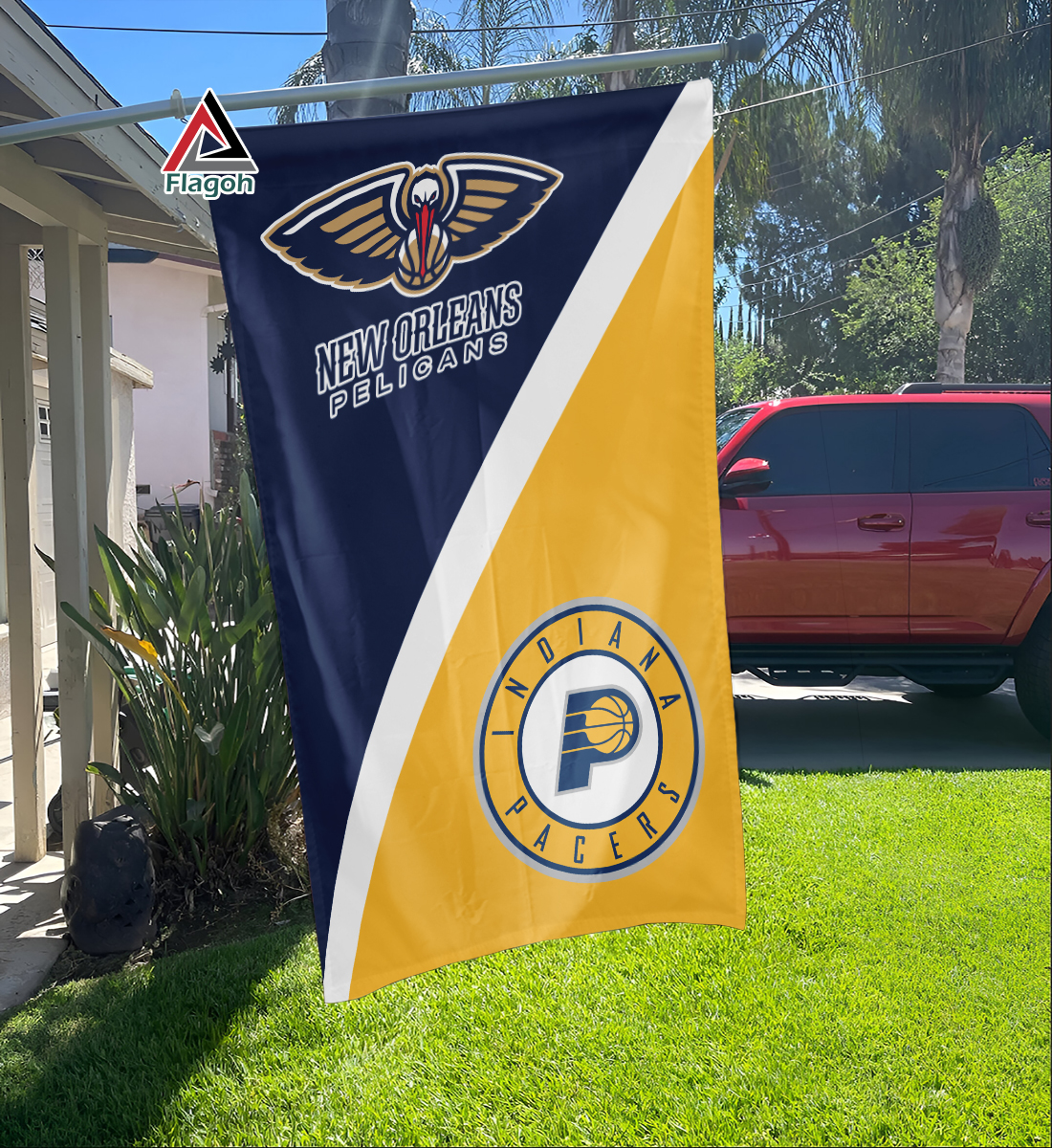 Pelicans vs Pacers House Divided Flag, NBA House Divided Flag - Image 3