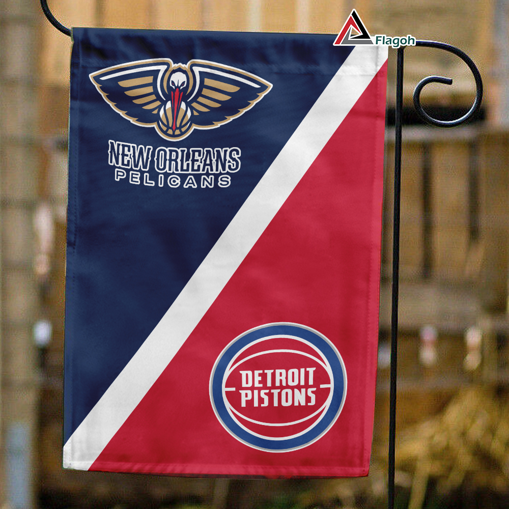 Pelicans vs Pistons House Divided Flag, NBA House Divided Flag