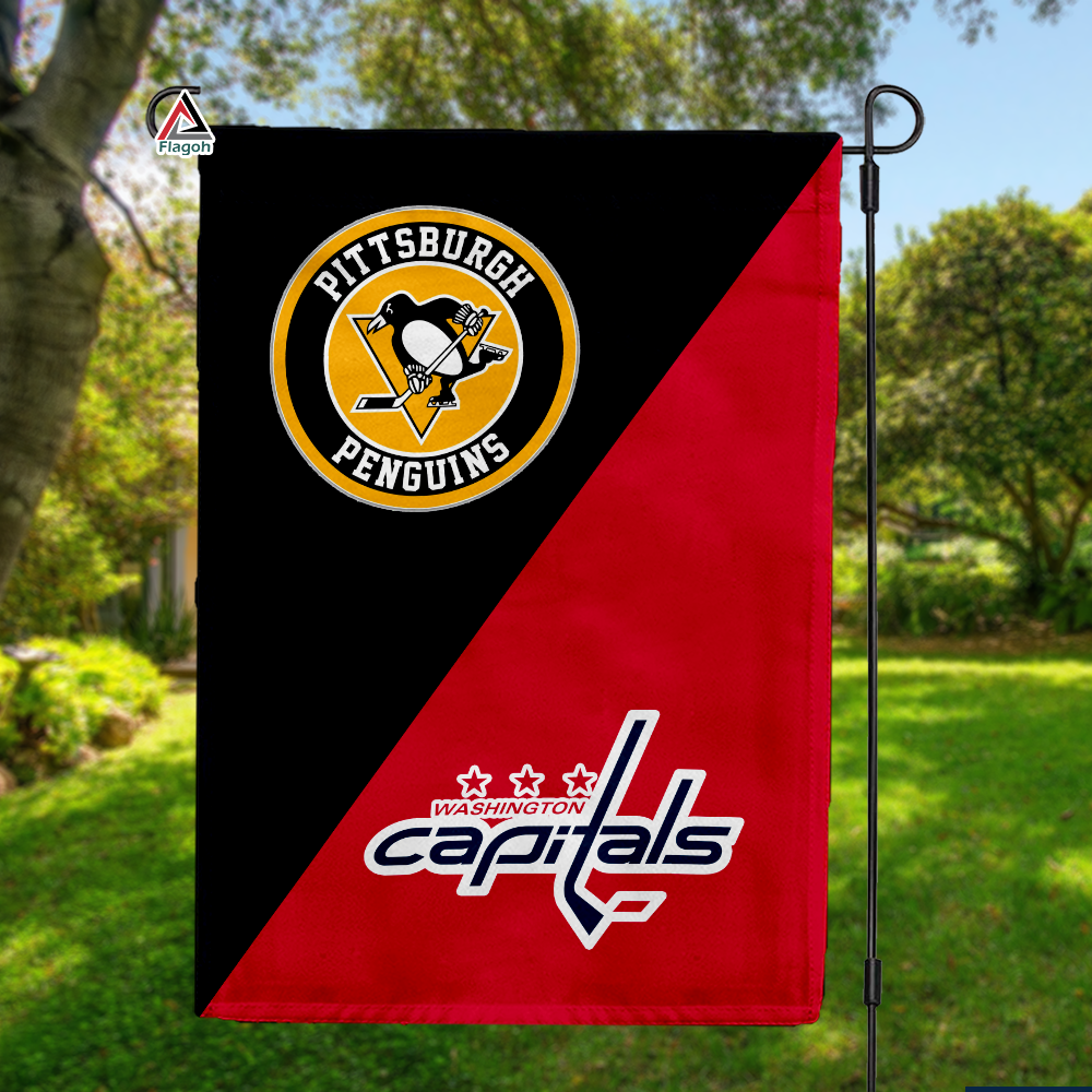 Penguins vs Capitals House Divided Flag, NHL House Divided Flag