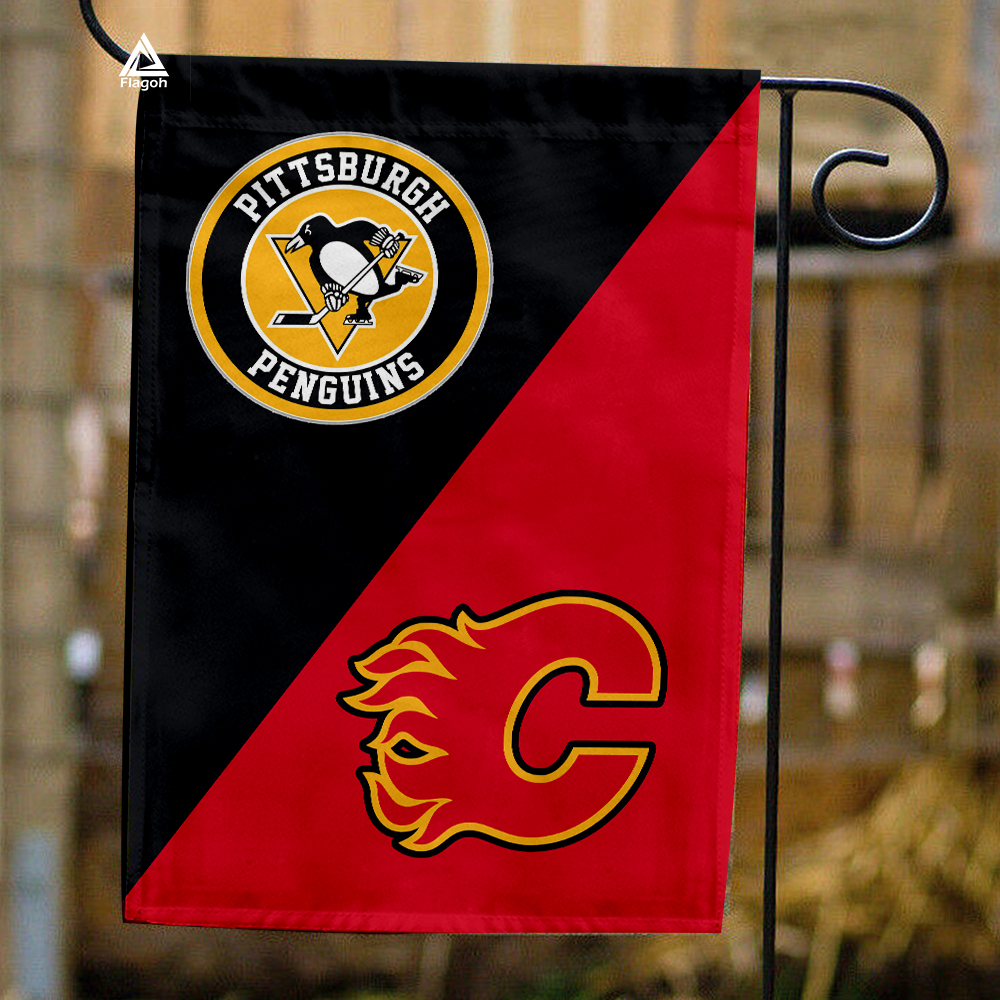 Penguins vs Flames House Divided Flag, NHL House Divided Flag