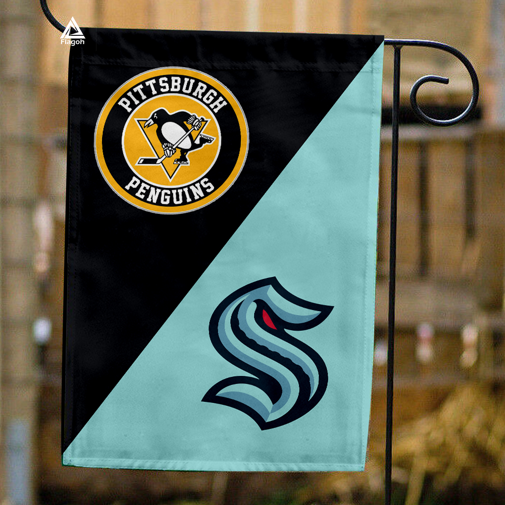 Penguins vs Kraken House Divided Flag, NHL House Divided Flag
