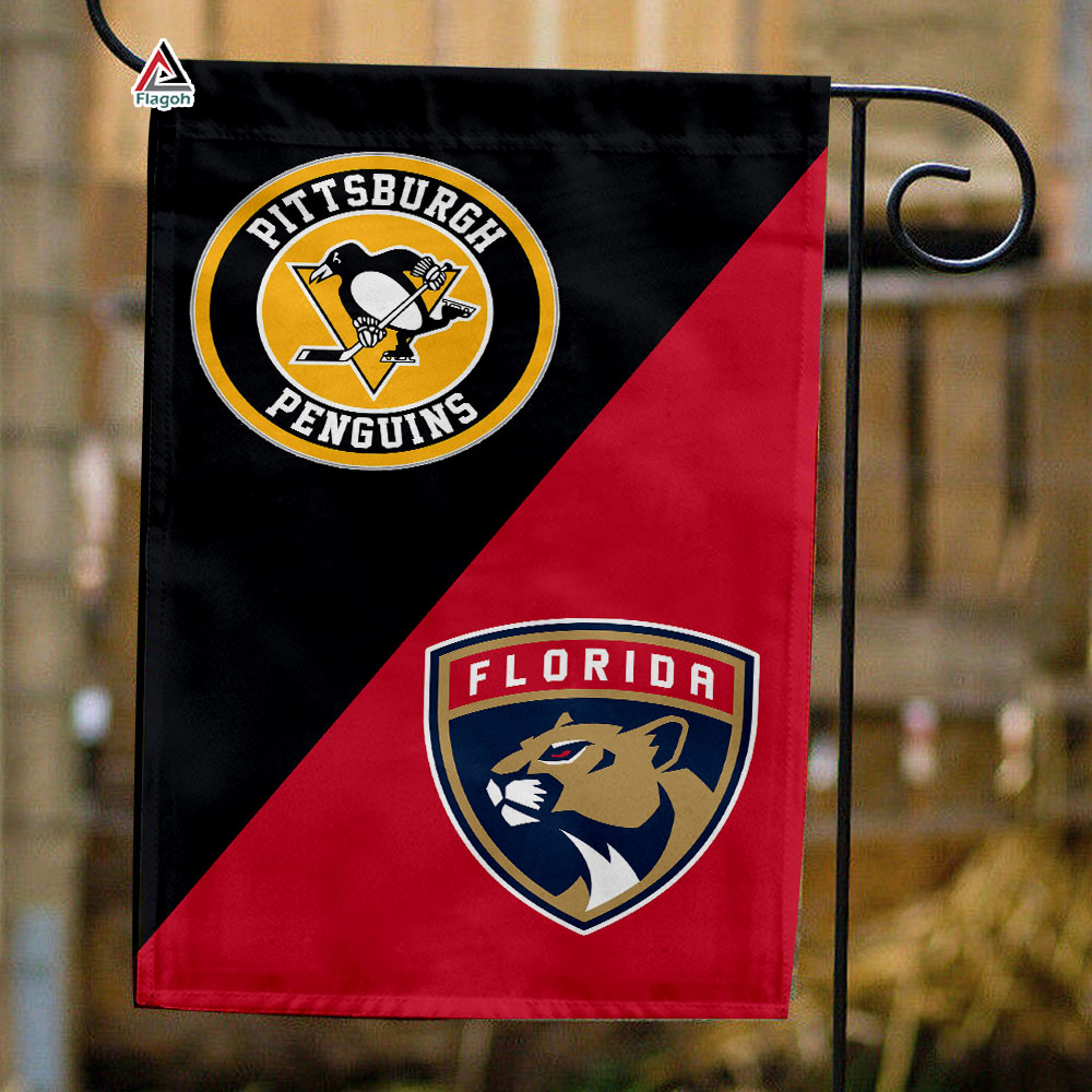 Penguins vs Panthers House Divided Flag, NHL House Divided Flag