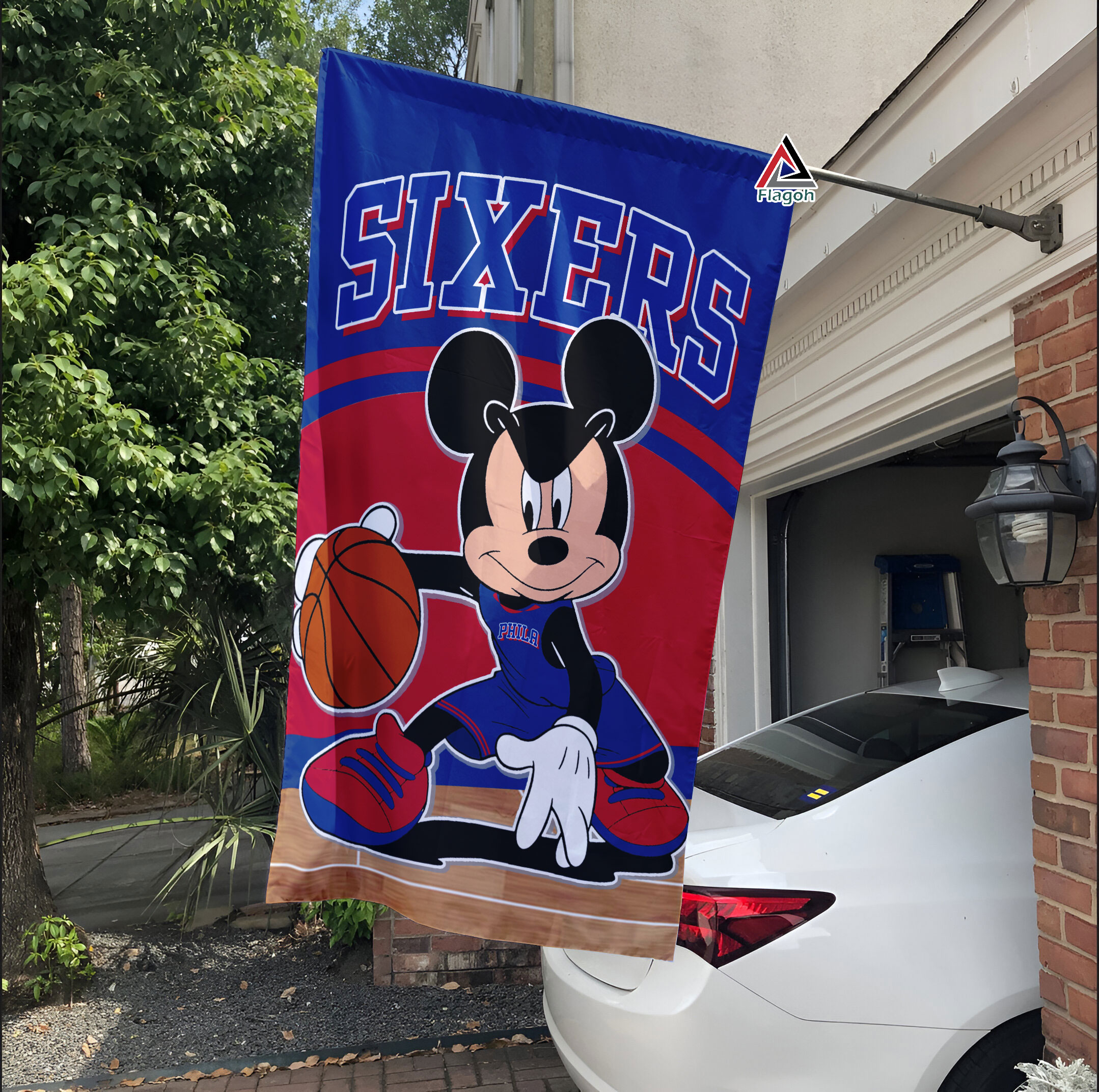 Philadelphia 76ers x Mickey Basketball Flag, NBA Premium Flag - Image 3