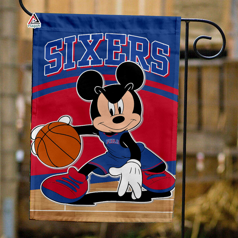 Philadelphia 76ers x Mickey Basketball Flag, NBA Premium Flag