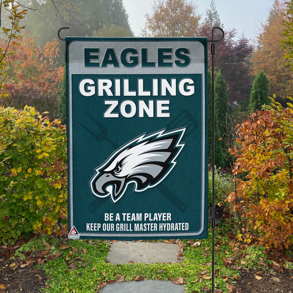 Philadelphia Eagles Grilling Zone Flag, Eagles Football Fans BBQ Flag