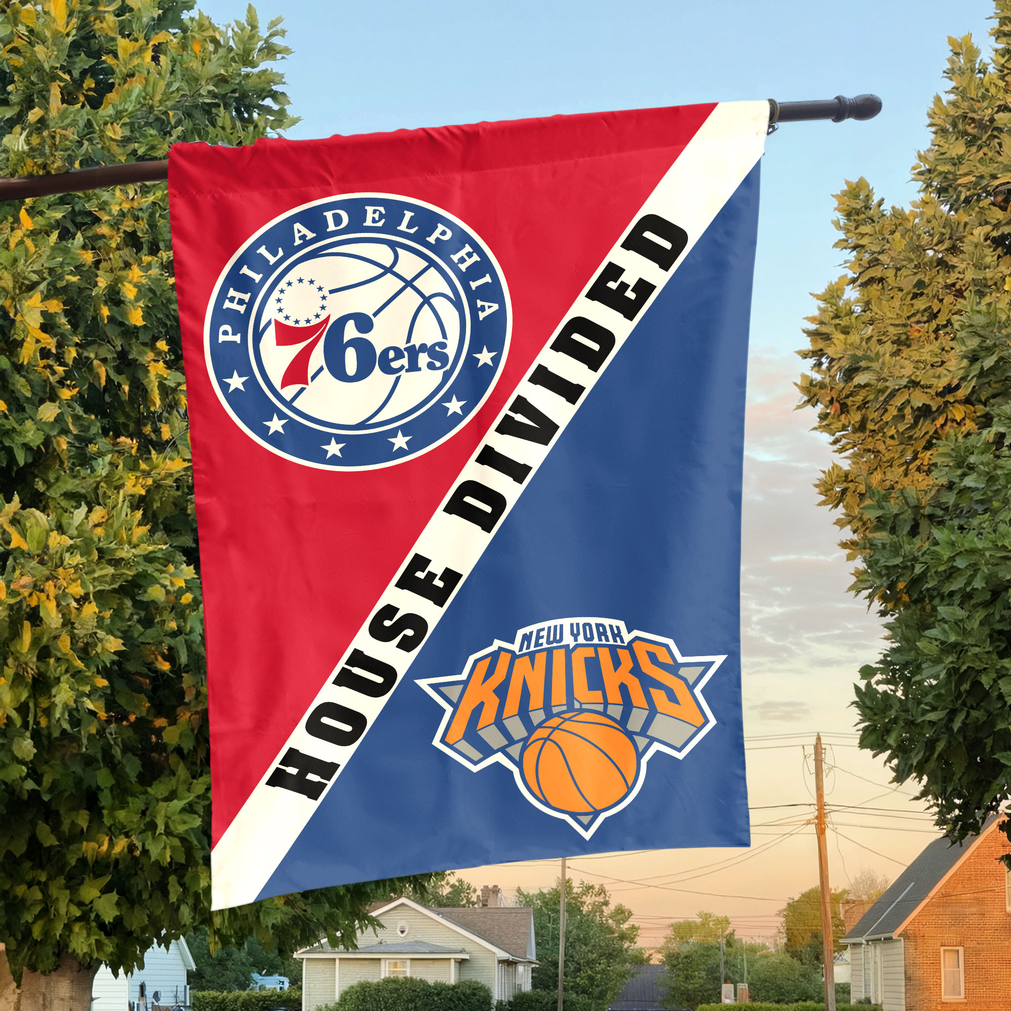 Philadelphia vs New york House Divided Flag, NBA House Divided Flag