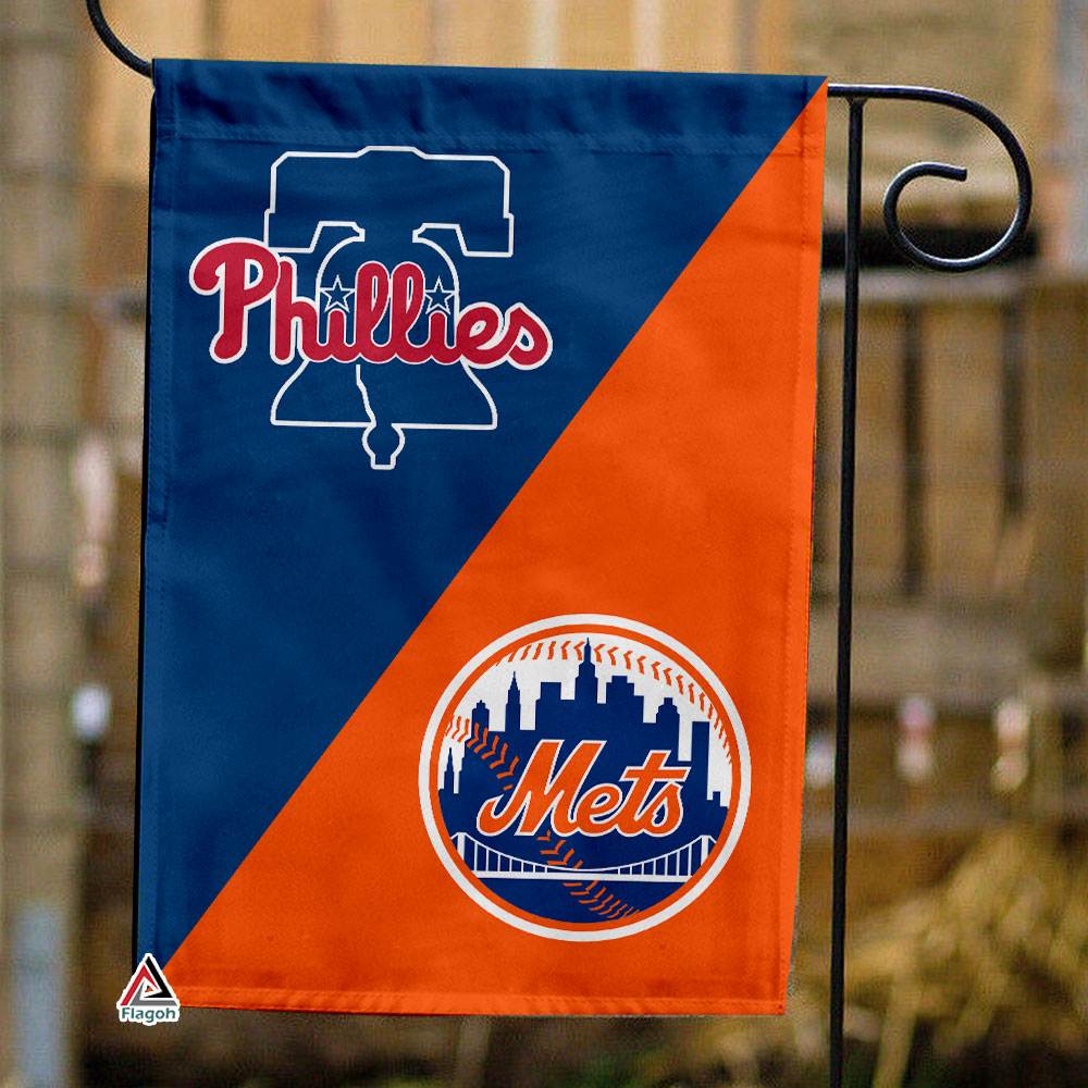 Phillies vs Mets House Divided Flag, MLB House Divided Flag
