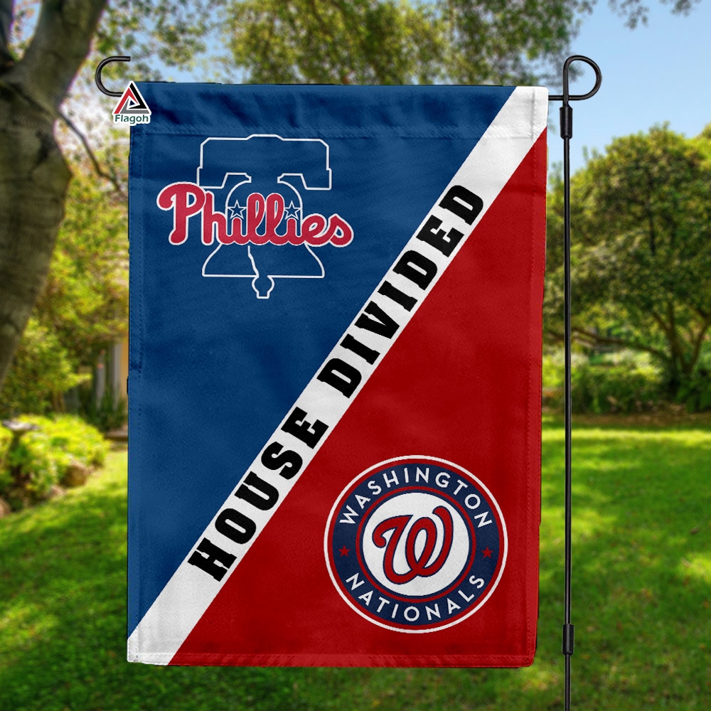 Phillies vs Nationals House Divided Flag, MLB House Divided Flag