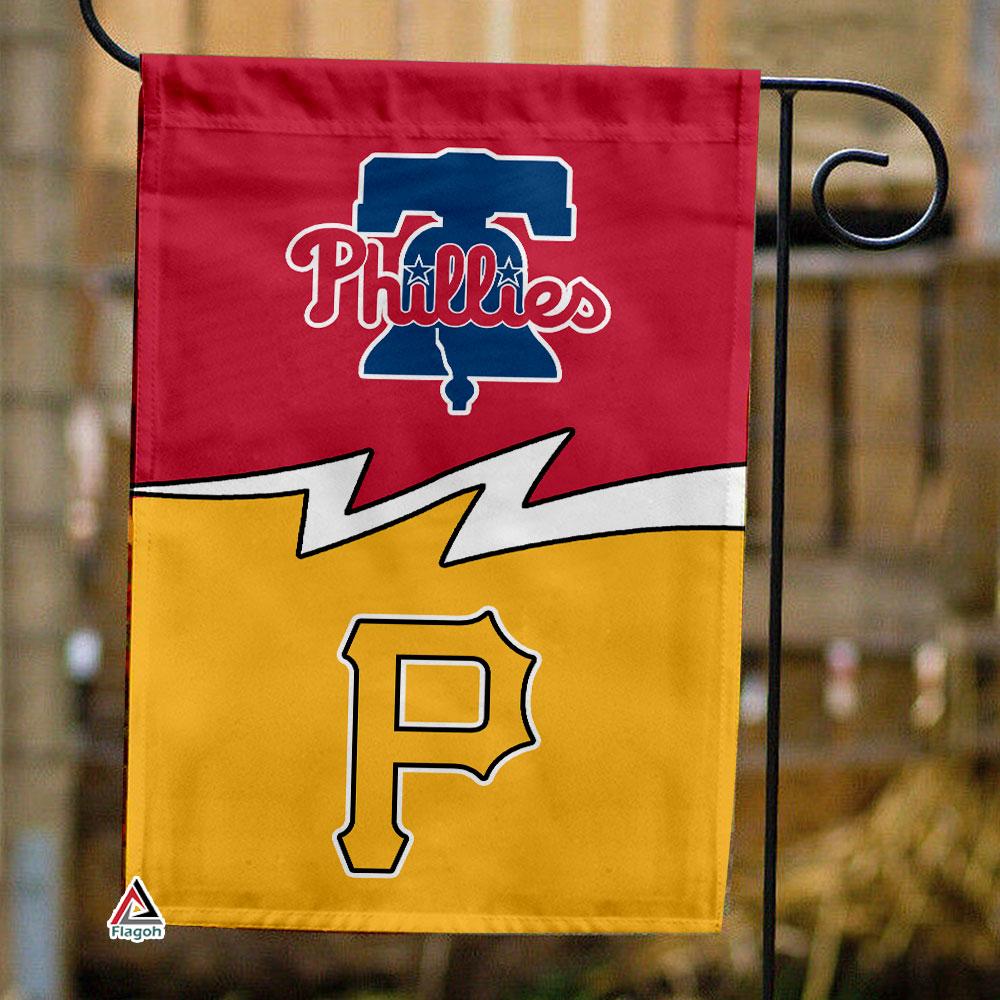 Phillies vs Pirates House Divided Flag, MLB House Divided Flag