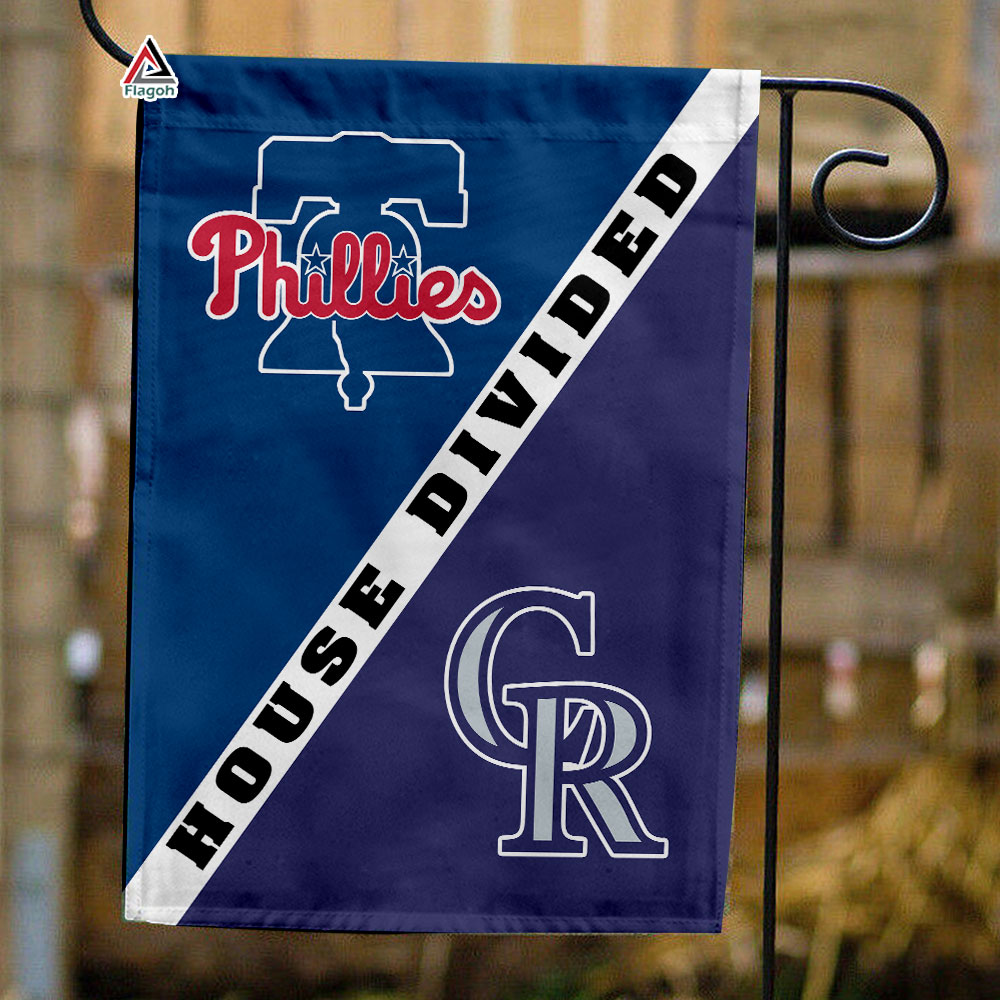 Phillies vs Rockies House Divided Flag, MLB House Divided Flag