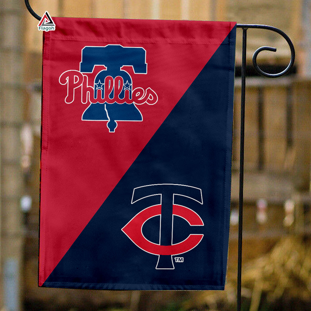 Phillies vs Twins House Divided Flag, MLB House Divided Flag