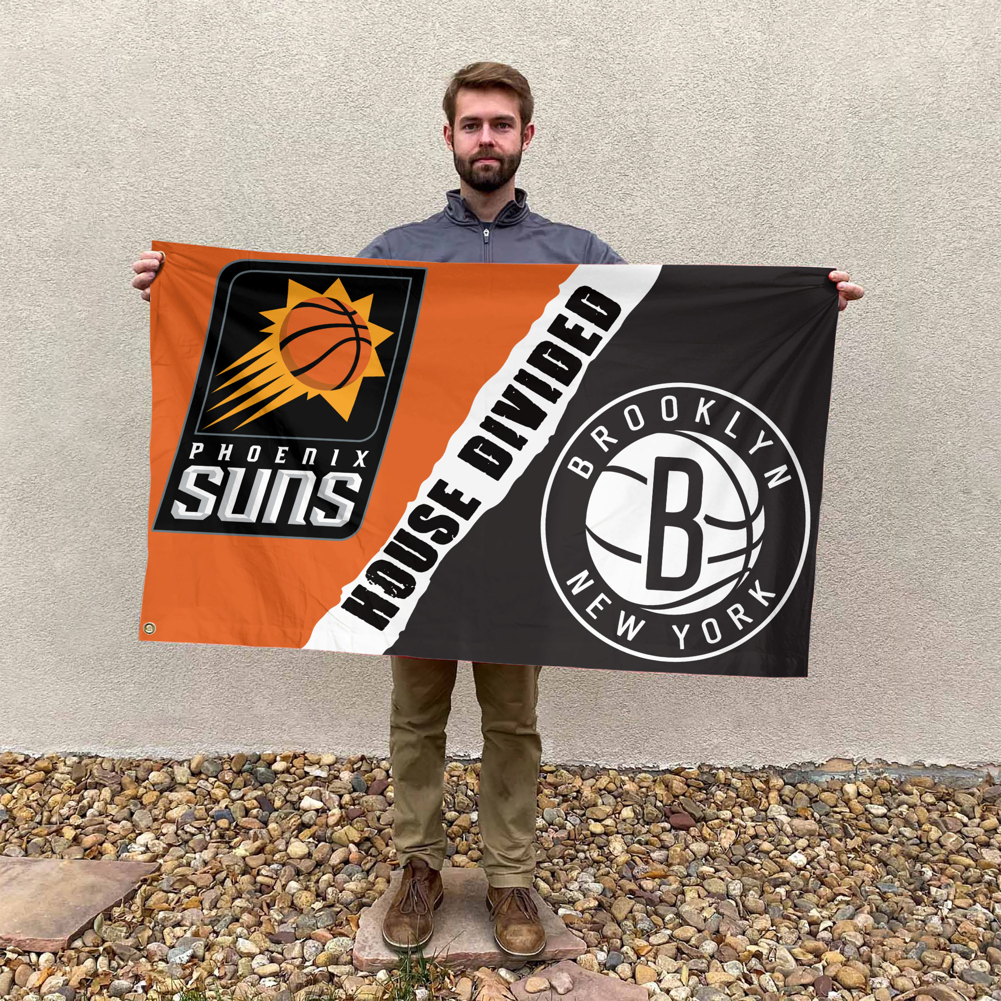 Phoenix vs Brooklyn House Divided Flag, NBA House Divided Flag - Image 3