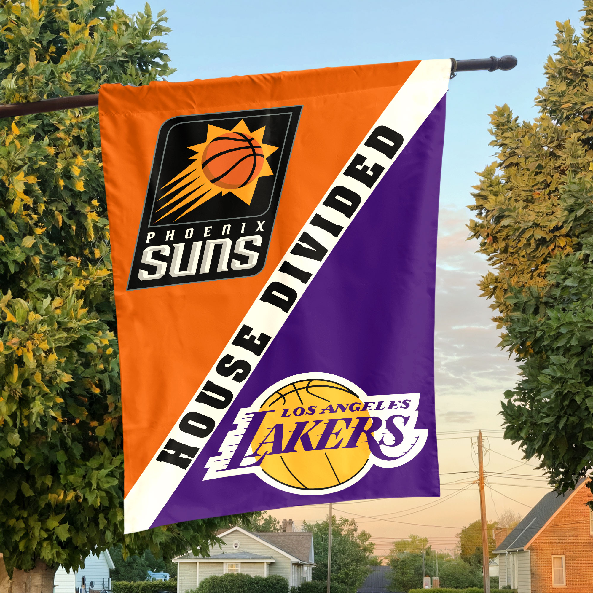 Phoenix vs Los Angeles House Divided Flag, NBA House Divided Flag