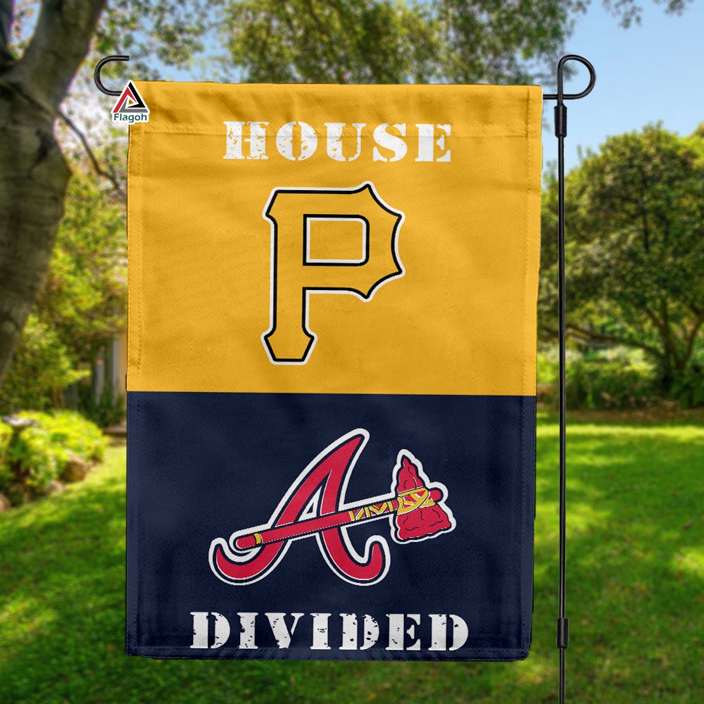 Pirates vs Braves House Divided Flag, MLB House Divided Flag