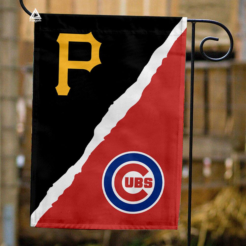 Pirates vs Cubs House Divided Flag, MLB House Divided Flag