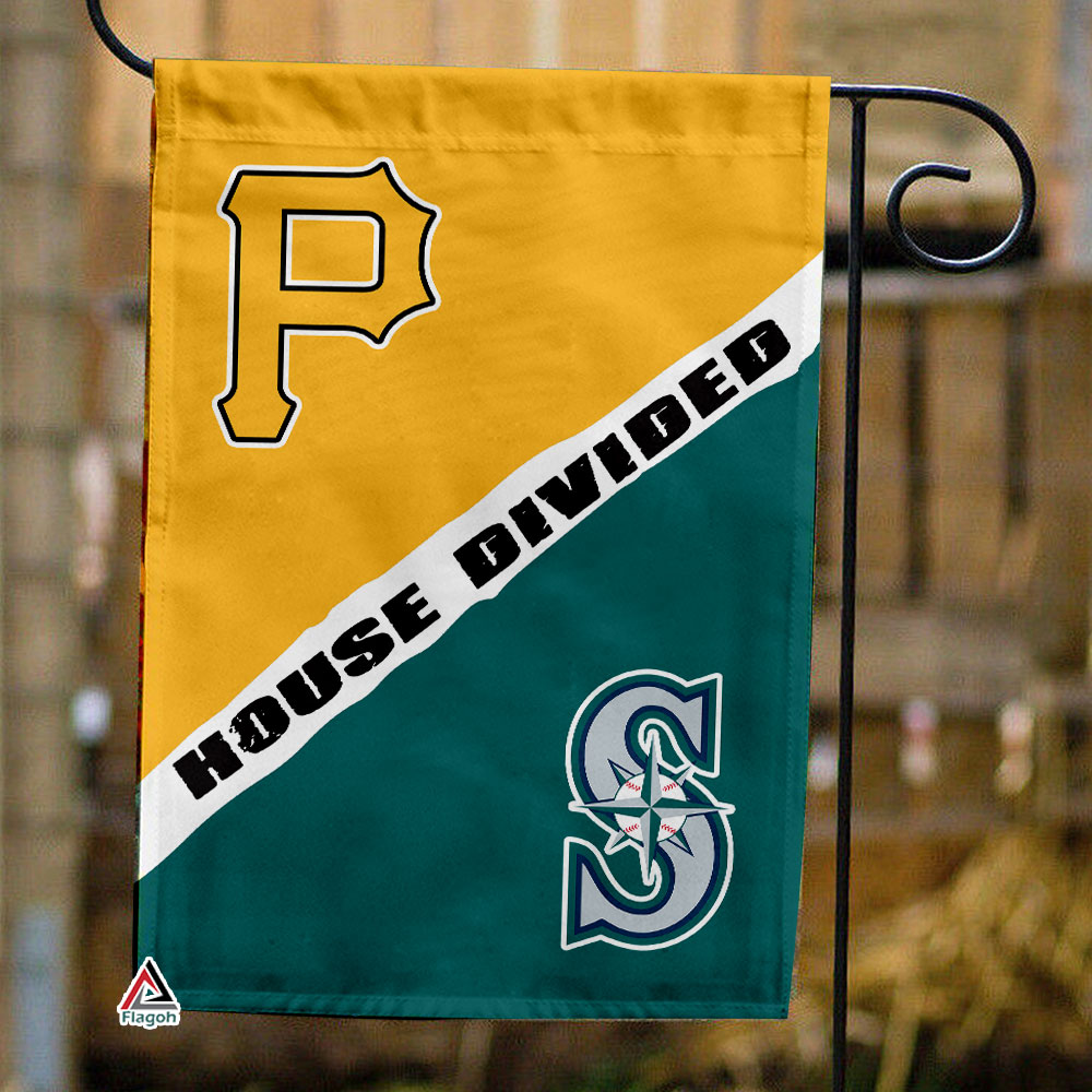Pirates vs Mariners House Divided Flag, MLB House Divided Flag